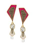 Camila Klein Embellished Drop Earrings - Pink