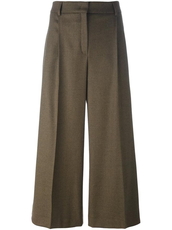 Odeeh Wide-leg Culottes, Women's, Size: 34, Brown, Cotton/spandex/elastane/virgin Wool