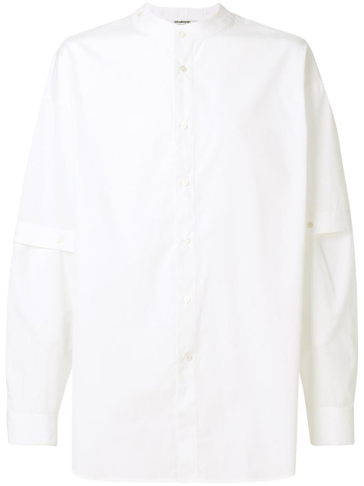 Chalayan Split Sleeve Mandarin Collar Shirt - White