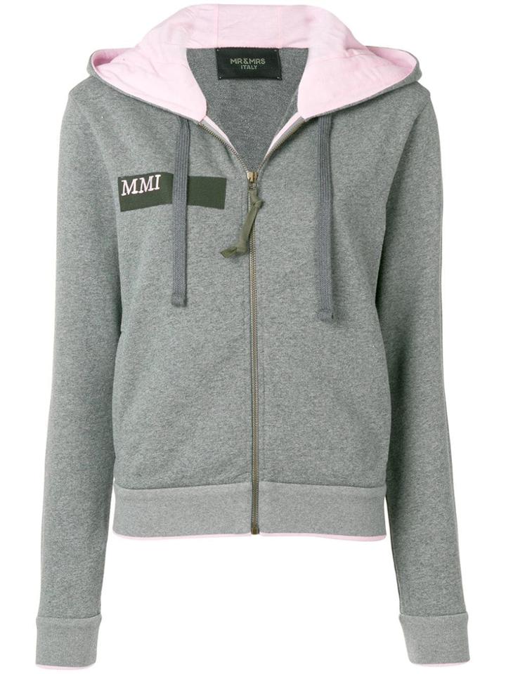 Mr & Mrs Italy Pegasus Embroidered Hoodie - Grey
