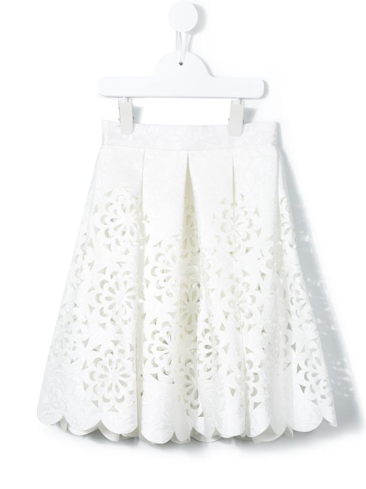 Little Bambah - Cut Out Pleated Skirt - Kids - Silk - 8 Yrs, White