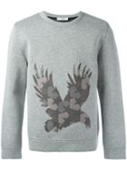 Ports 1961 Eagle Print Sweatshirt, Men's, Size: Large, Grey, Cotton/polyester