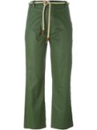 Erika Cavallini Rope Tie Trousers, Women's, Size: 44, Green, Cotton
