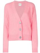 Semicouture V-neck Cardigan - Pink & Purple