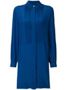 Ps By Paul Smith Pleated Front Shirt Dress - Blue