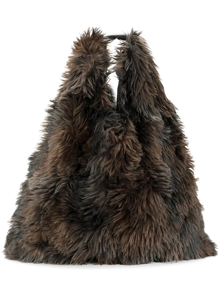 Mm6 Maison Margiela Textured Oversized Tote - Black