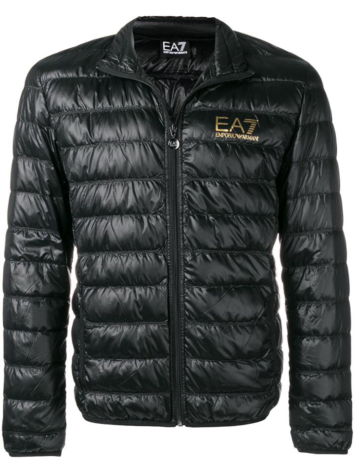 Ea7 Emporio Armani Zipped Padded Jacket - Black