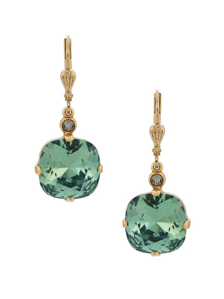 Serpui Gold Plated Earrings - Green