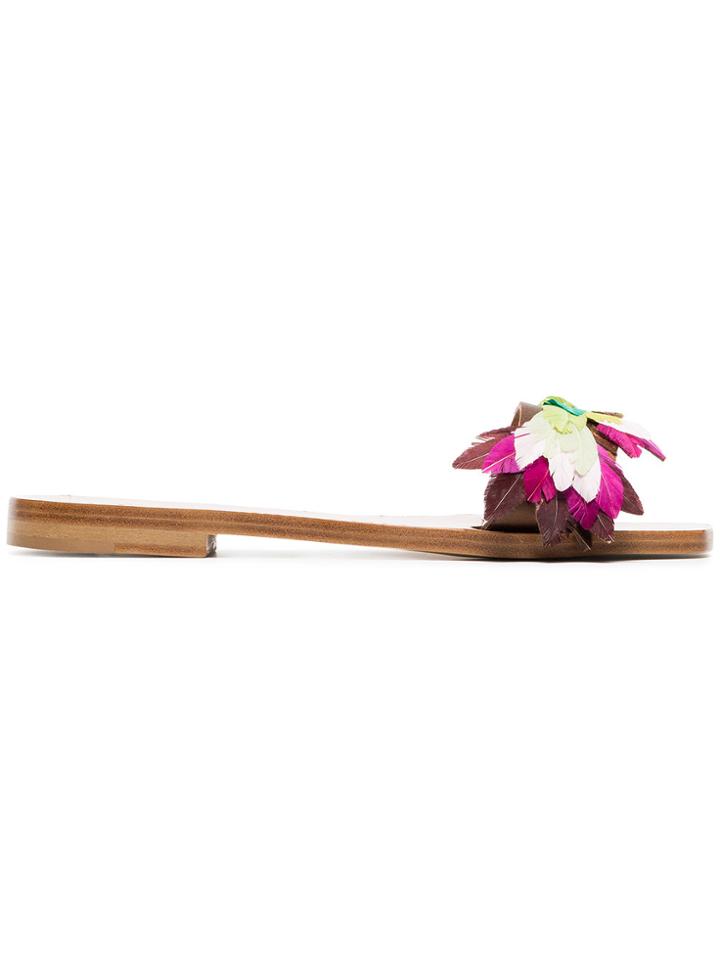 Álvaro Multicoloured Abbi Feather Leather Sandals