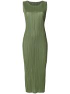 Pleats Please By Issey Miyake Corrugated Day Dress - Green