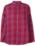 Iro Fringe Detail Checked Flannel Blouse - Red
