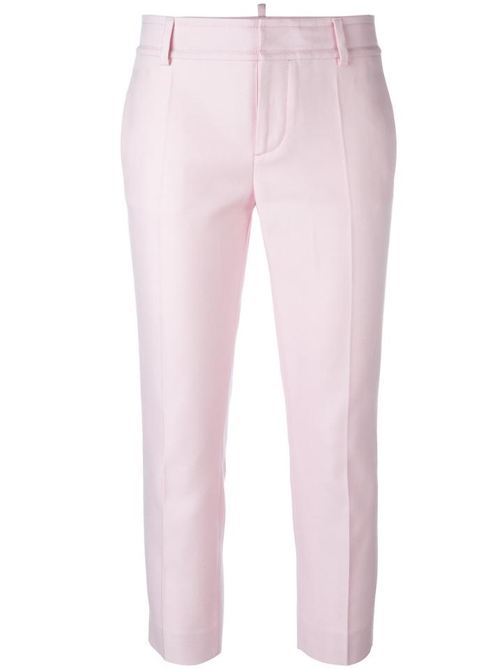 Dsquared2 Cigarette Trousers, Women's, Size: 42, Pink/purple, Cotton/silk