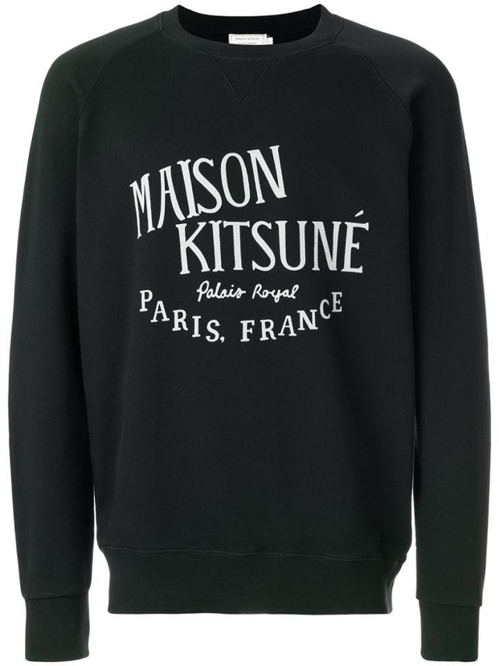Maison Kitsuné Logo Print Sweatshirt - Black
