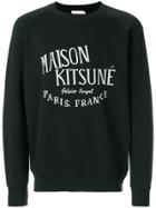 Maison Kitsuné Logo Print Sweatshirt - Black