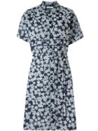 Julien David Calico Print Shirt Dress, Women's, Size: Medium, Blue, Polyester/cotton