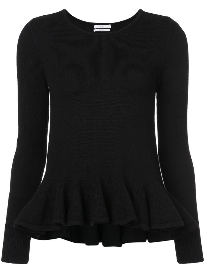 Co Peplum Hem Jumper - Black