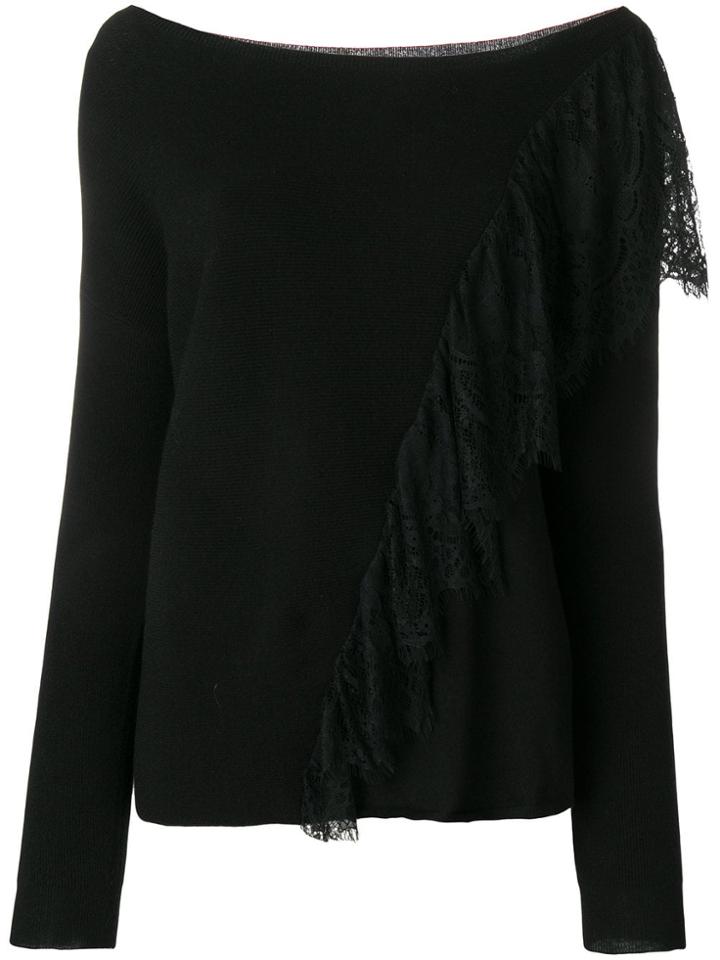 Liu Jo Lace Detailed Sweater - Black