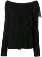 Liu Jo Lace Detailed Sweater - Black