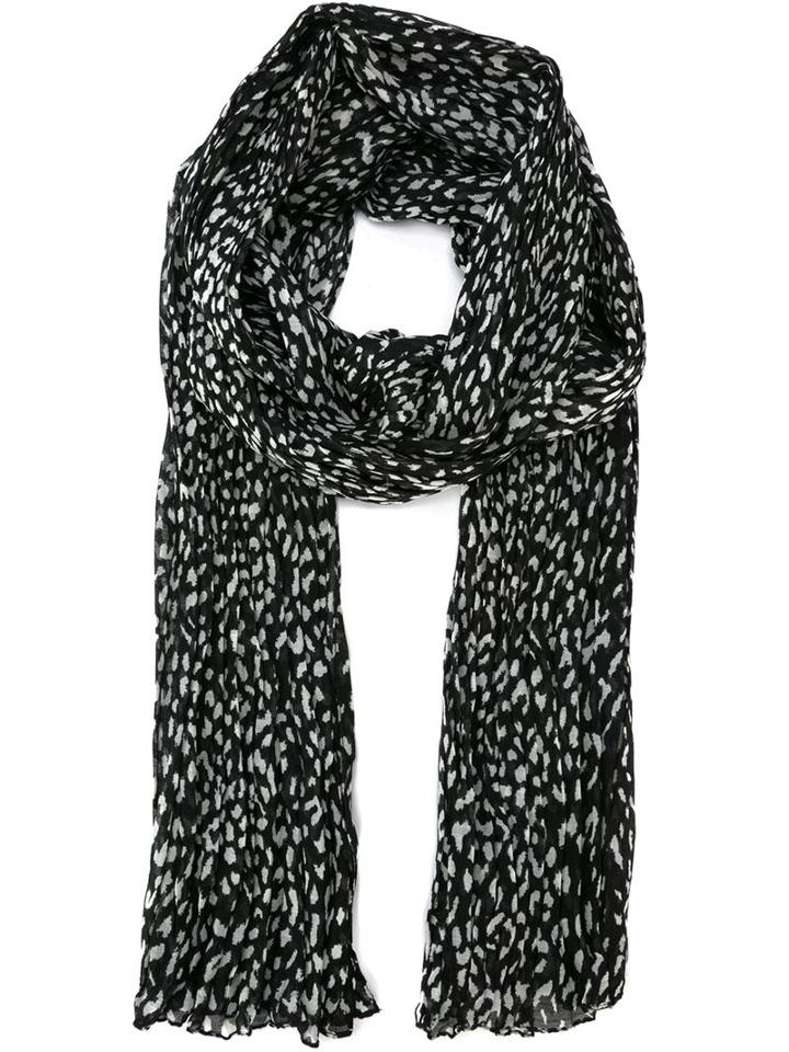Saint Laurent Blotchy Print Scarf, Men's, Black, Silk/wool