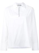 Vince V-neck Shirt, Women's, Size: 6, White, Cotton/nylon/spandex/elastane