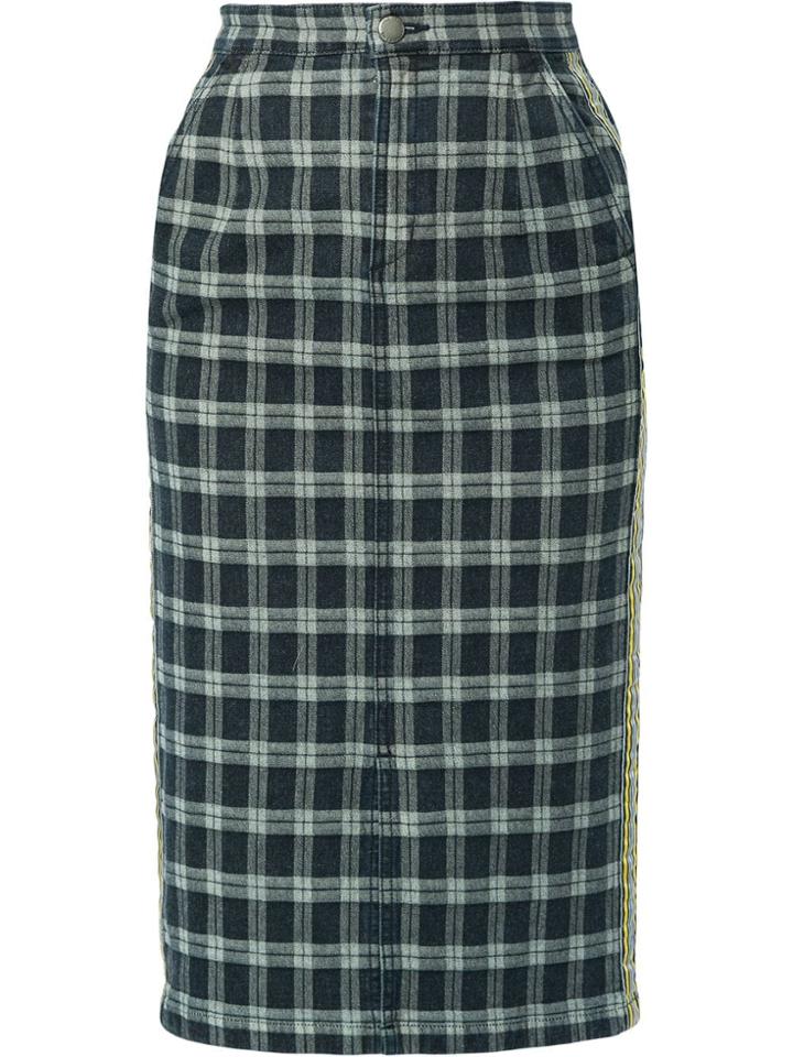 Guild Prime Check Pencil Skirt - Blue