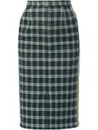 Guild Prime Check Pencil Skirt - Blue