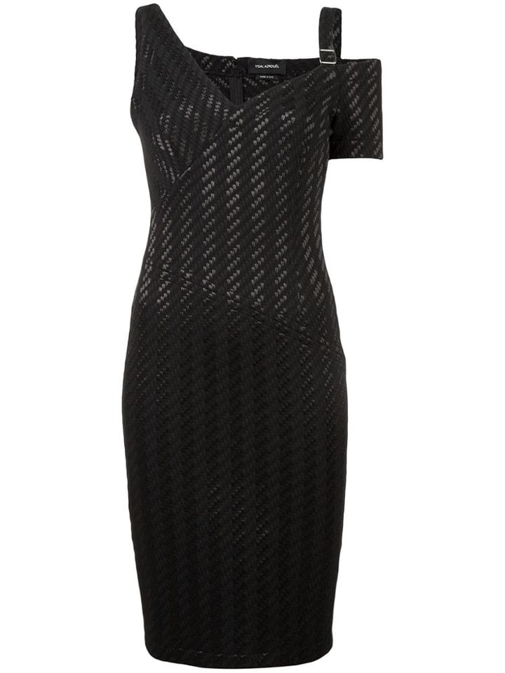 Yigal Azrouel Stretch Weave Stripe Dress - Black