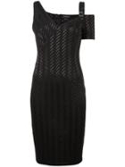Yigal Azrouel Stretch Weave Stripe Dress - Black
