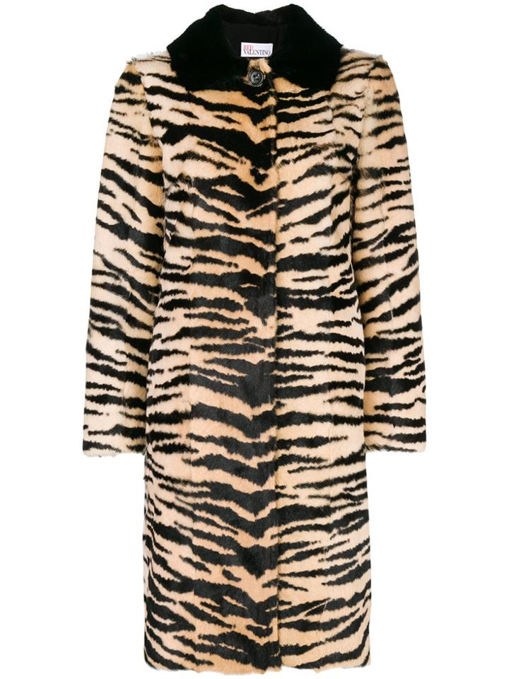 Red Valentino Animal Print Coat - Black
