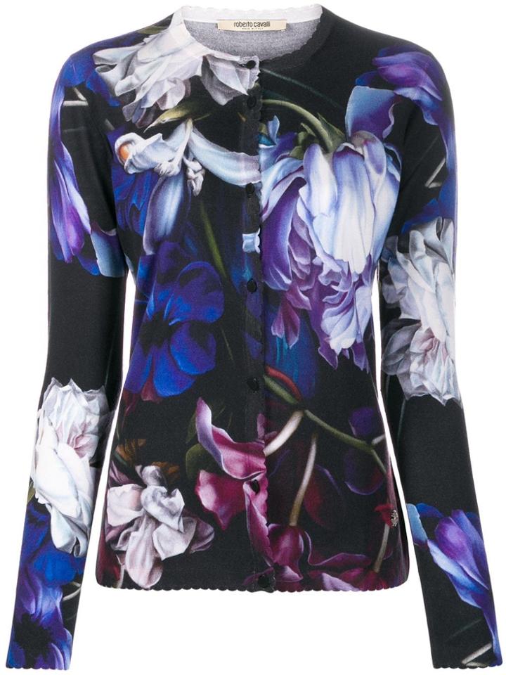 Roberto Cavalli Floral Print Cardigan - Blue