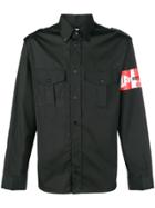 Gosha Rubchinskiy Slogan Graphic Print Shirt - Black