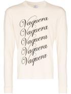 Vaquera Logo Print Long-sleeved T-shirt - Neutrals