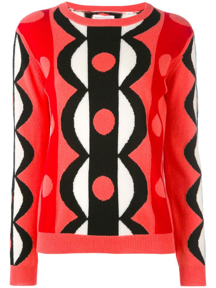Chinti And Parker - Scallop Sweater - Women - Cashmere - Xs, Red, Cashmere
