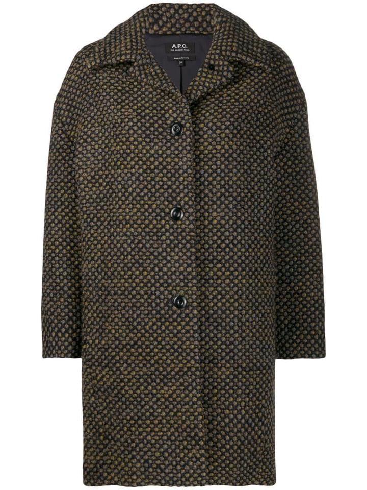 A.p.c. Dotted Midi Coat - Blue