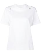 Zilver T-shirt With 2 Front Studs - White