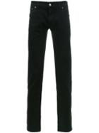 Dolce & Gabbana Embroidered Bee & Crown Jeans, Men's, Size: 50, Black, Cotton/spandex/elastane
