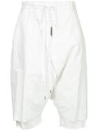 Army Of Me Drawstring Detail Distressed Shorts - White