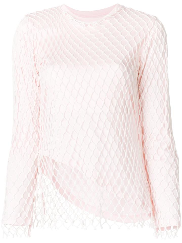 Marques'almeida Net Layered Long Sleeve Blouse - Pink & Purple