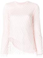 Marques'almeida Net Layered Long Sleeve Blouse - Pink & Purple