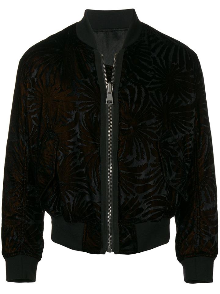 Haider Ackermann Reversible Velvet Floral Bomber Jacket - Black
