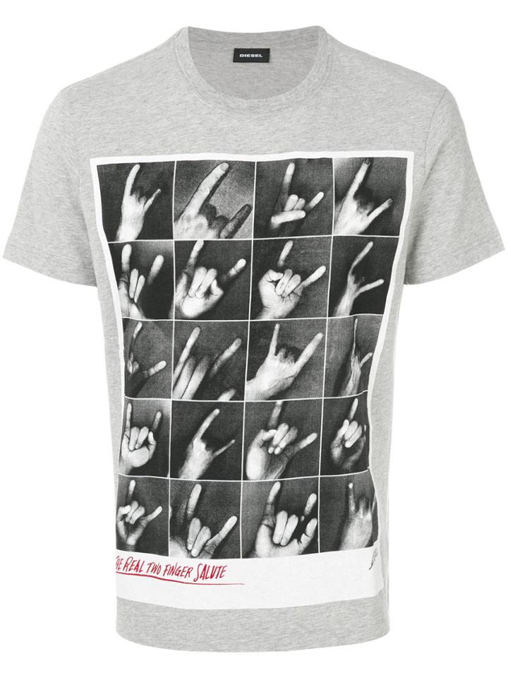 Diesel Photo Print T-shirt - Grey