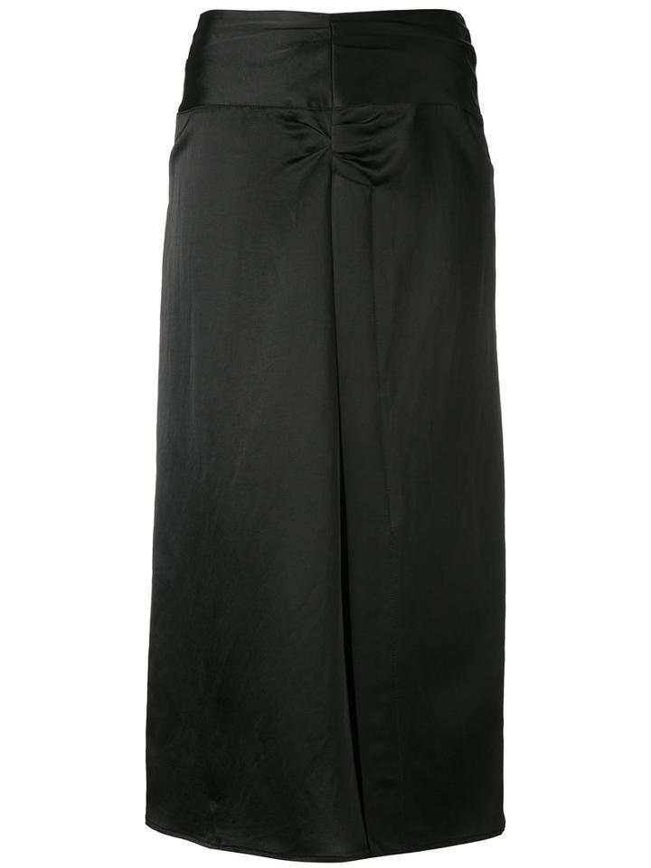 Isabel Marant - Box-pleat Midi Skirt - Women - Ramie/viscose - 38, Black, Ramie/viscose
