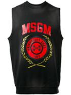 Msgm Sleeveless Logo Tank, Men's, Size: Xs, Black, Cotton