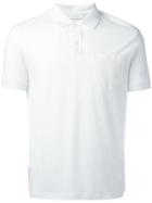 Prada Short Sleeve Polo Shirt, Men's, Size: Large, White, Cotton/elastodiene