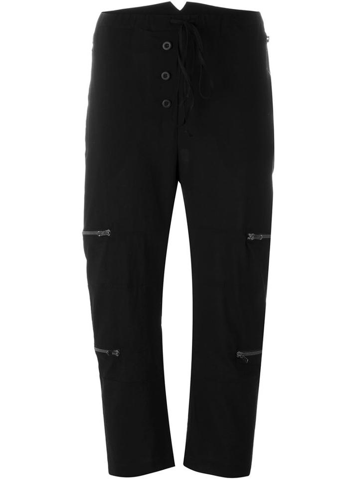 Lost And Found Zip Detail Cropped Trousers