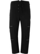 Lost And Found Zip Detail Cropped Trousers