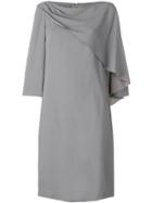 Alberta Ferretti Round Neck Shift Dress - Grey