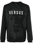 Versus Printed Logo-embroidered Sweatshirt - Black