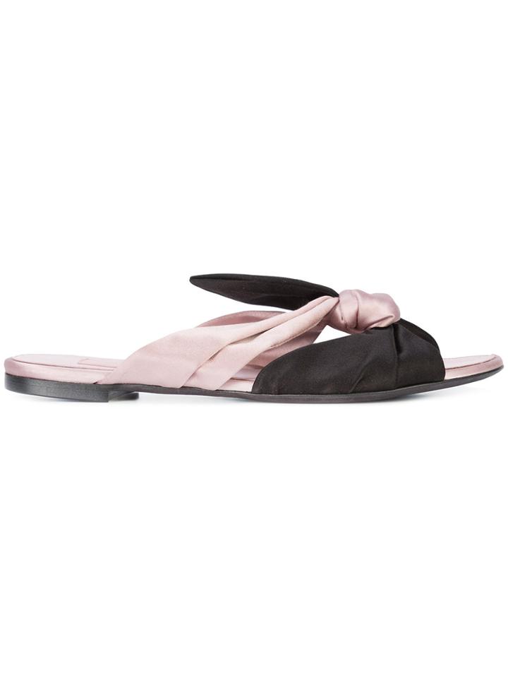 Oscar De La Renta Piper Mules - Pink & Purple