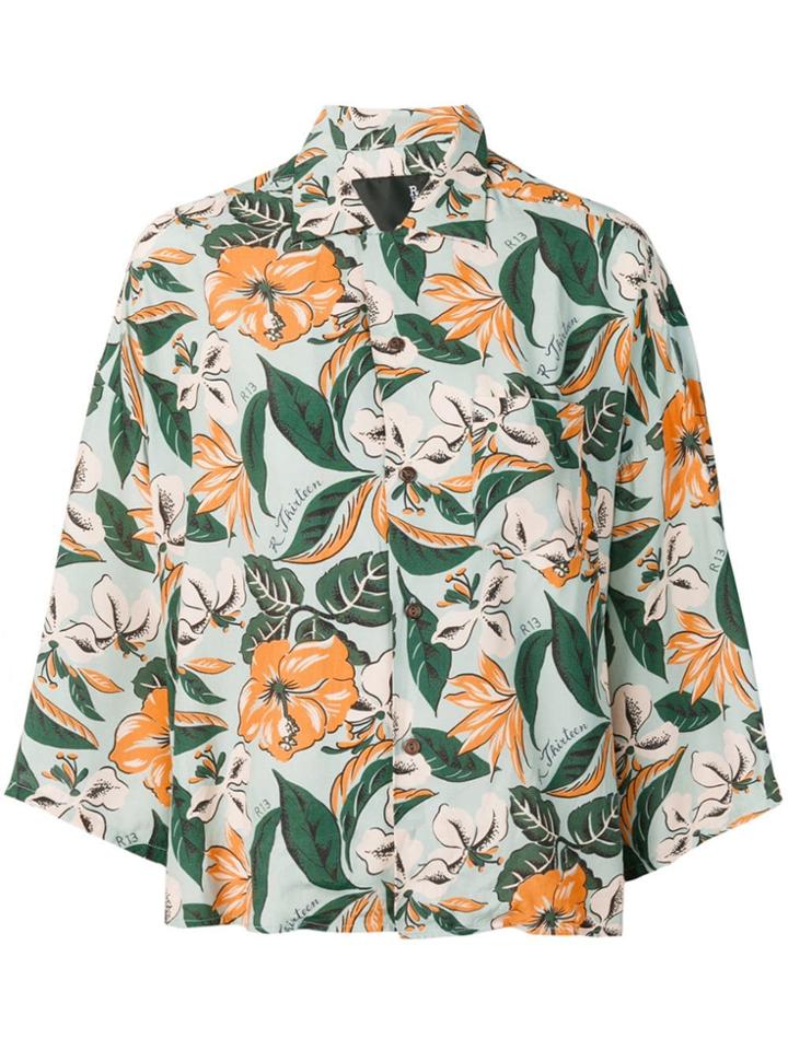 R13 Floral Pattern Blouse - Blue